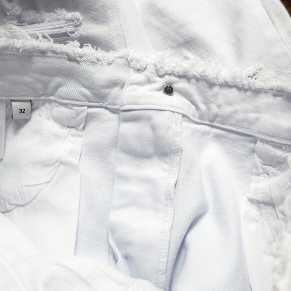 Vervet Women’s Jeans Clean Girl Minimalist White Distressed Crop Raw Hem Size 32 - Picture 10 of 10